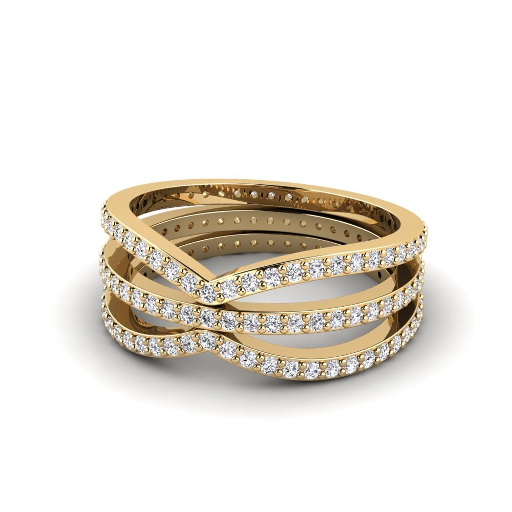 Labor-gezüchteter Diamant Stapelbarer Ring Anethes - Set