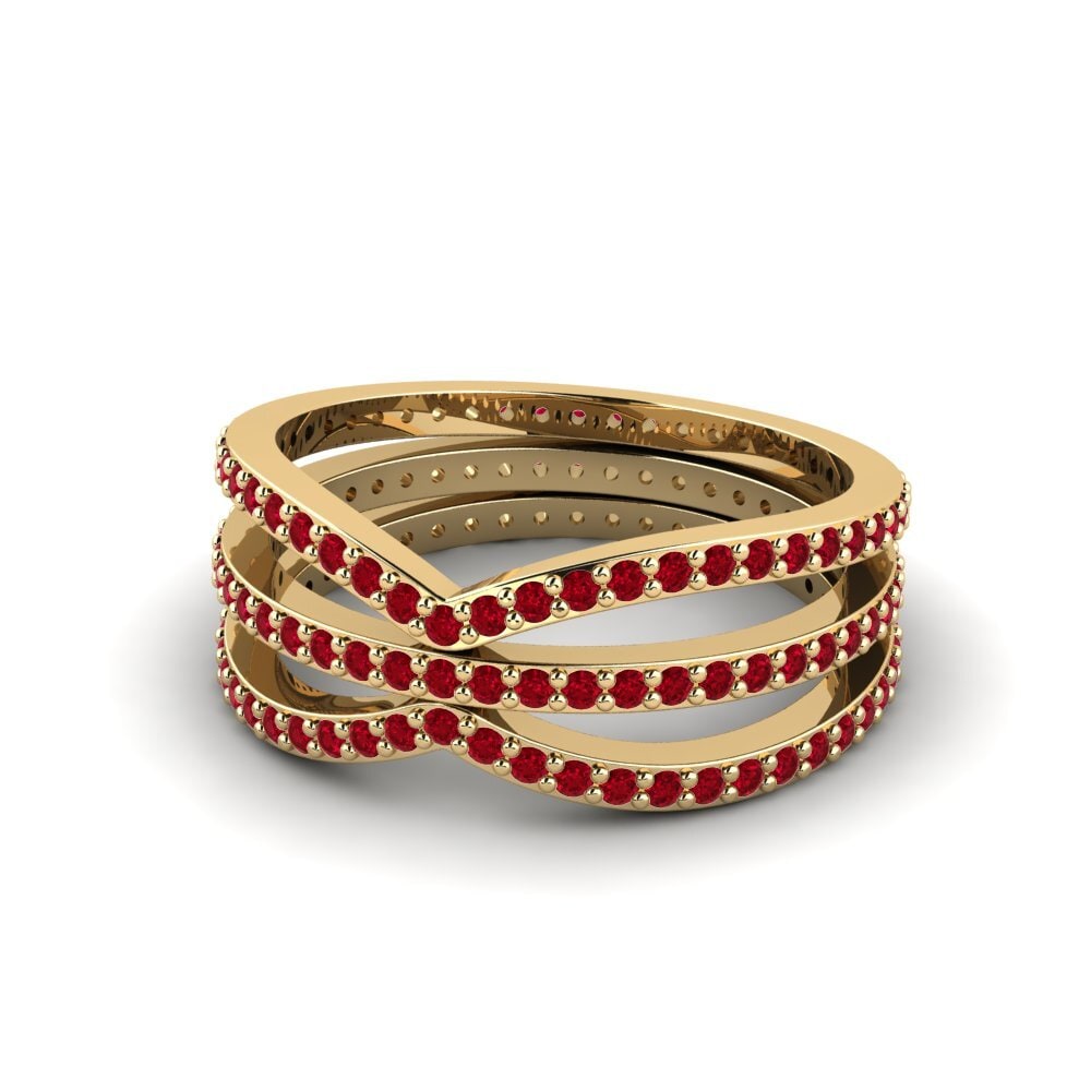 Circonita Roja Anillo apilable Anethes - Set
