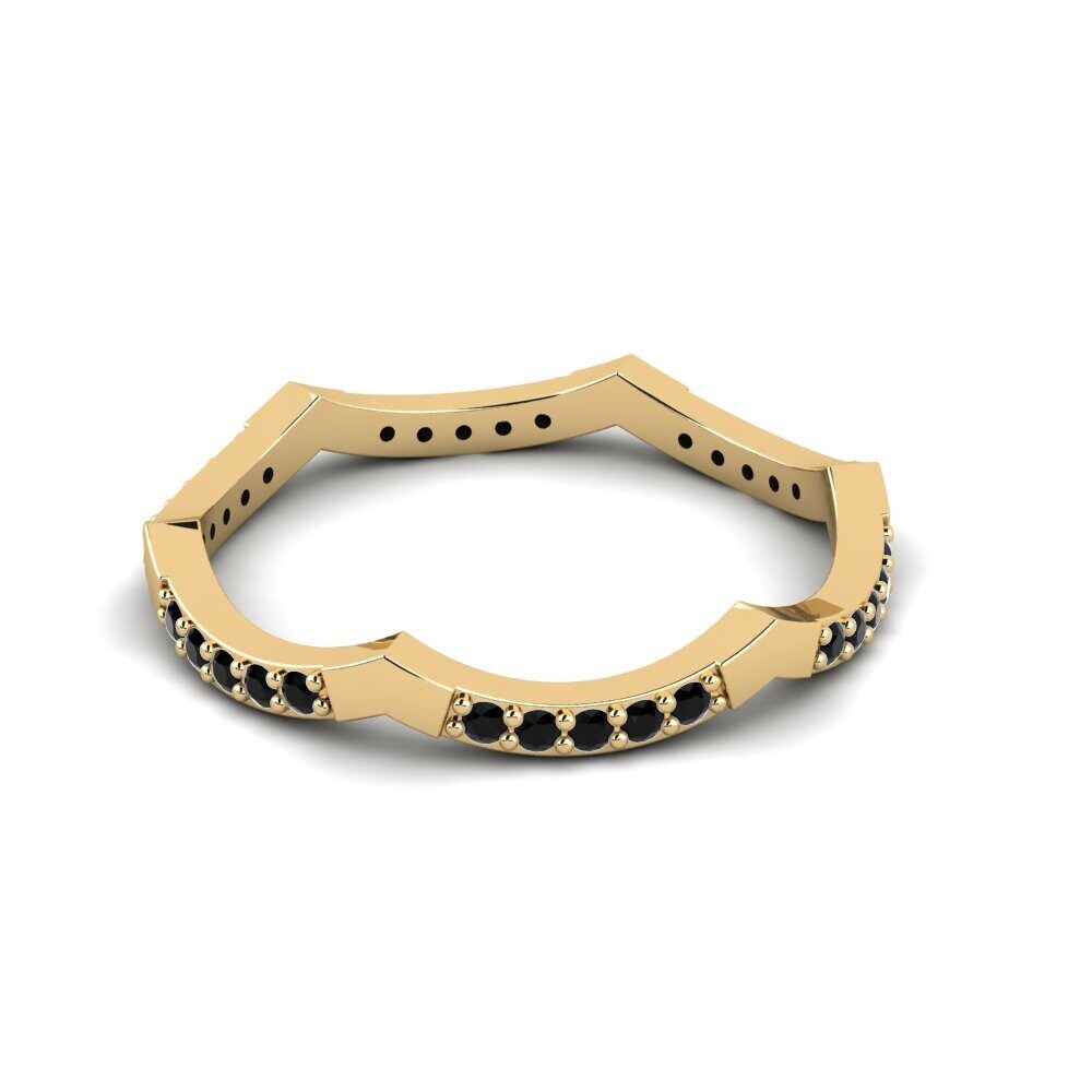 Diamante Negro Anillo apilable Anitha - A