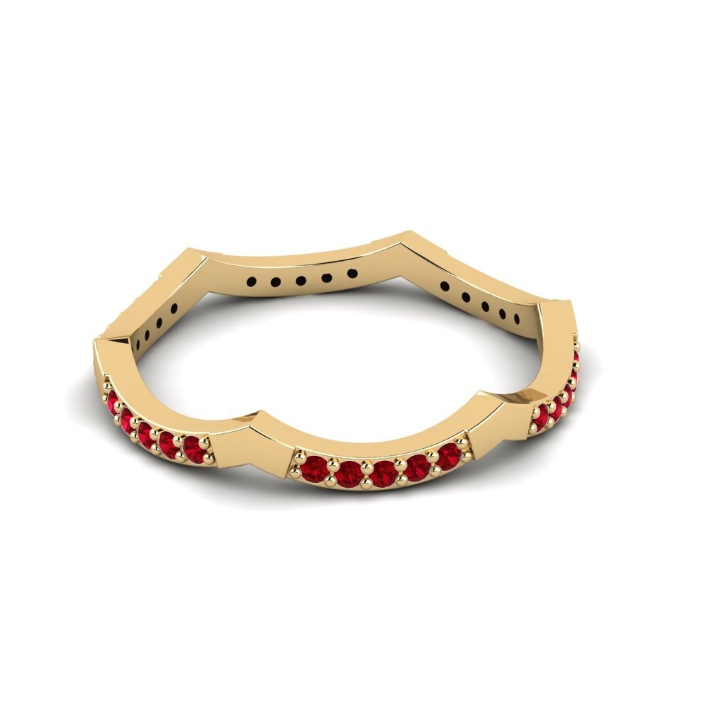 Circonita Roja Anillo apilable Anitha - A