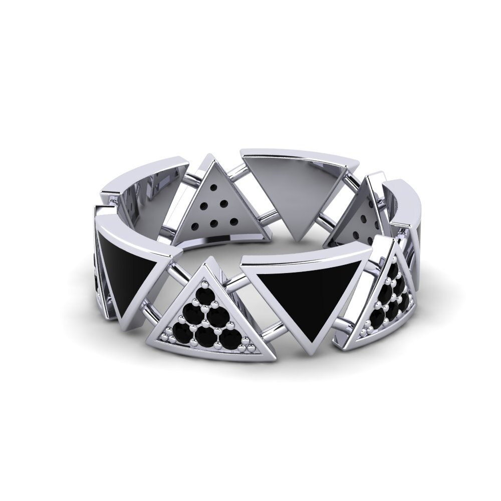 Schwarzer Diamant Stapelbarer Ring Beatrices