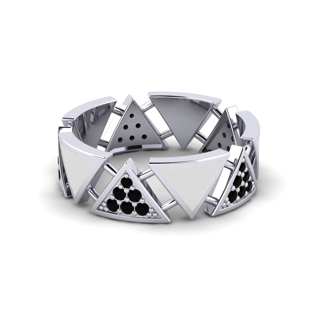 Schwarzer Diamant Stapelbarer Ring Beatrices