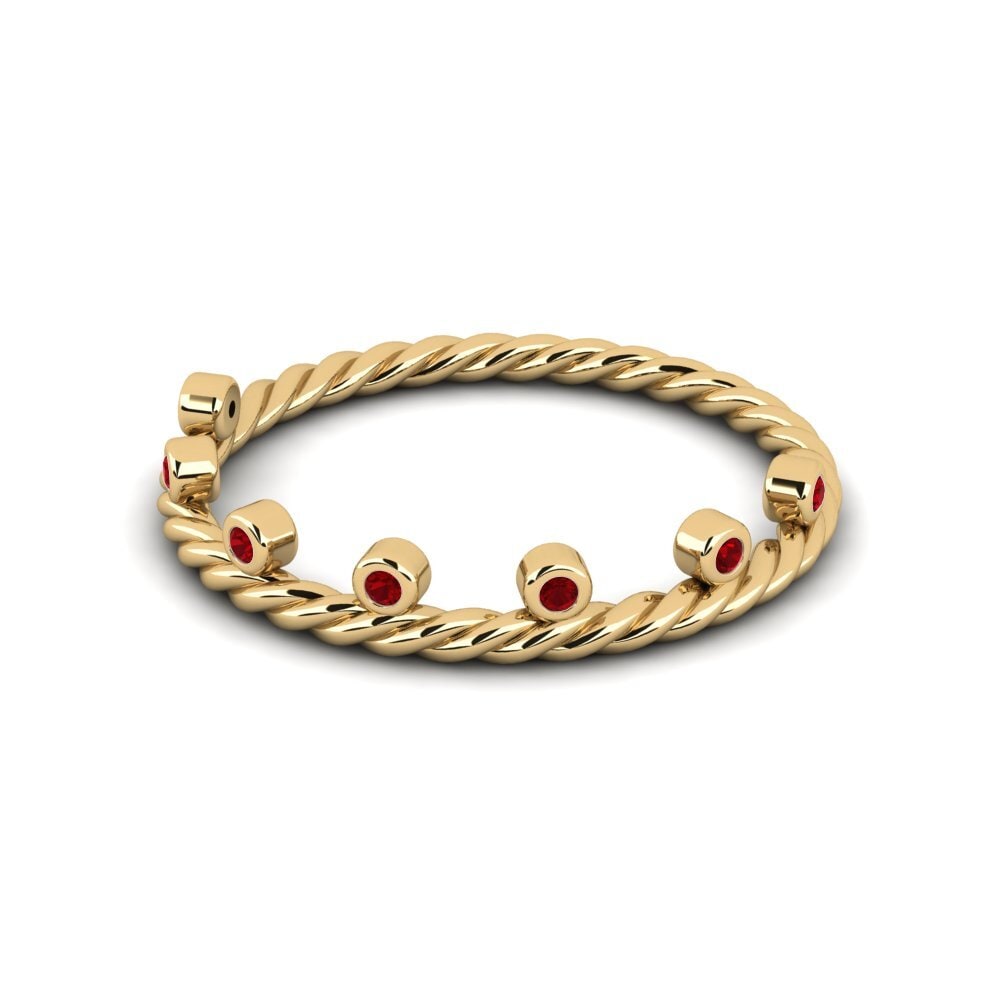 Circonita Roja Anillo apilable Bisc - B