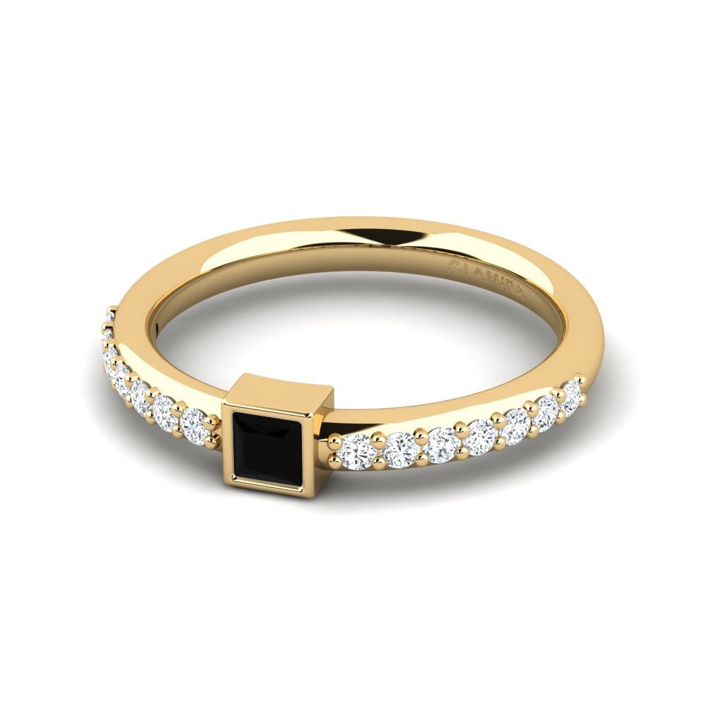 Schwarzer Diamant Stapelbarer Ring Biscep - A