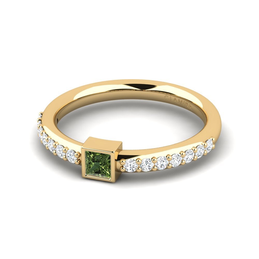 Green Sapphire Stackable Ring Biscep - A