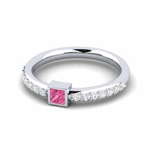 Stackable Pink Tourmaline Engagement Rings