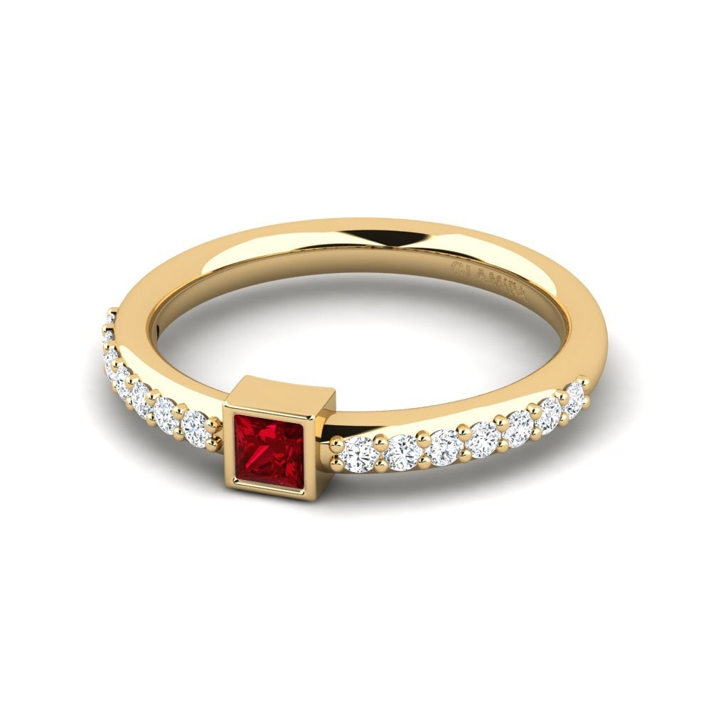 Circonita Roja Anillo apilable Biscep - A