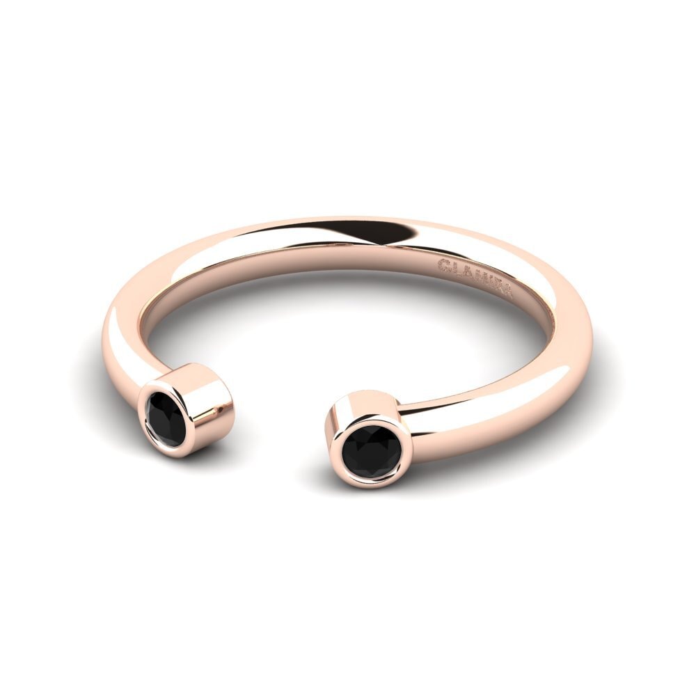 Schwarzer Diamant Stapelbarer Ring Biscep - B