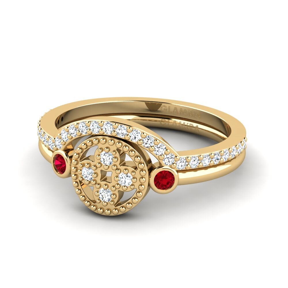 Circonita Roja Anillo apilable Cengo - Set