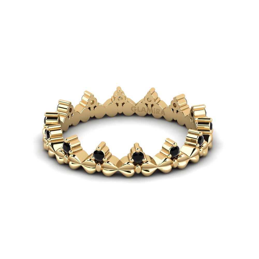 Schwarzer Diamant Stapelbarer Ring Enor - B
