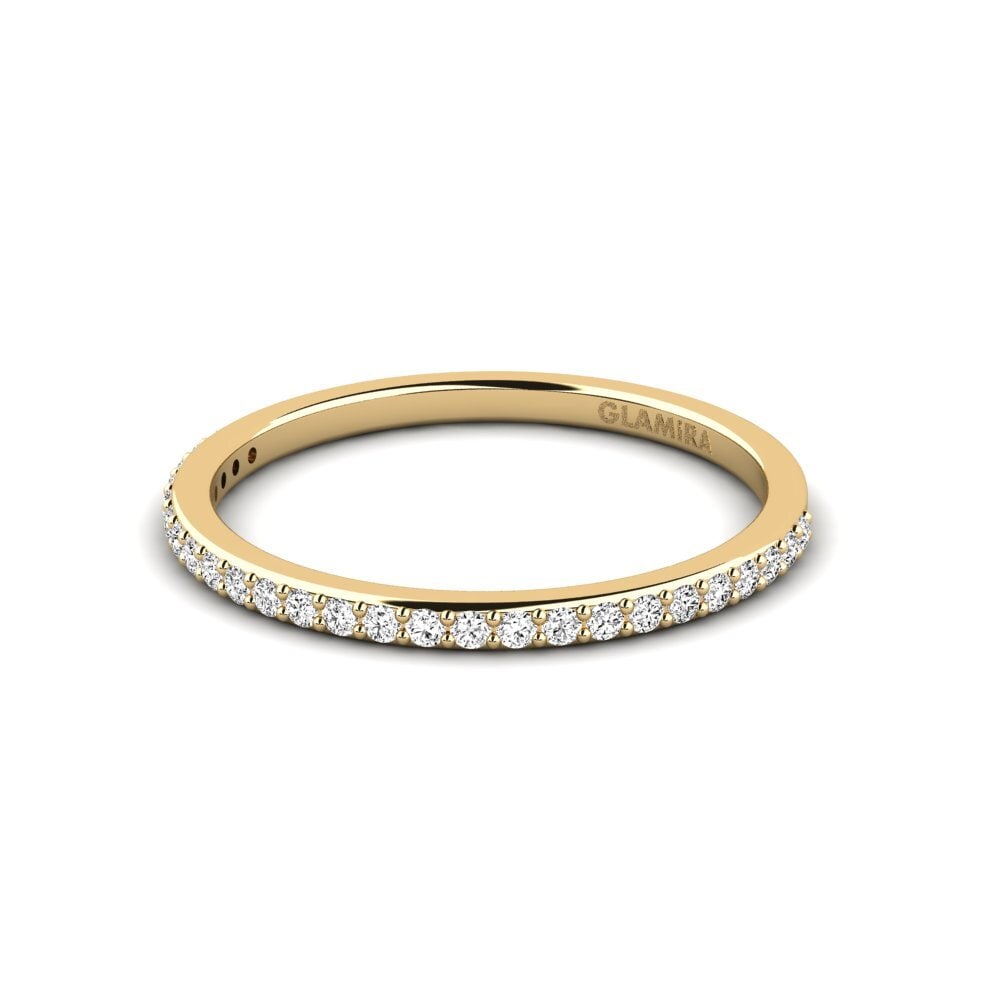 14ct Yellow Gold Moissanite Stackable Ring Fatint - C
