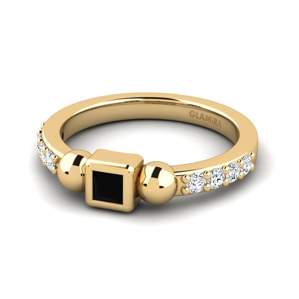Schwarzer Diamant Stapelbarer Ring Gramia - A