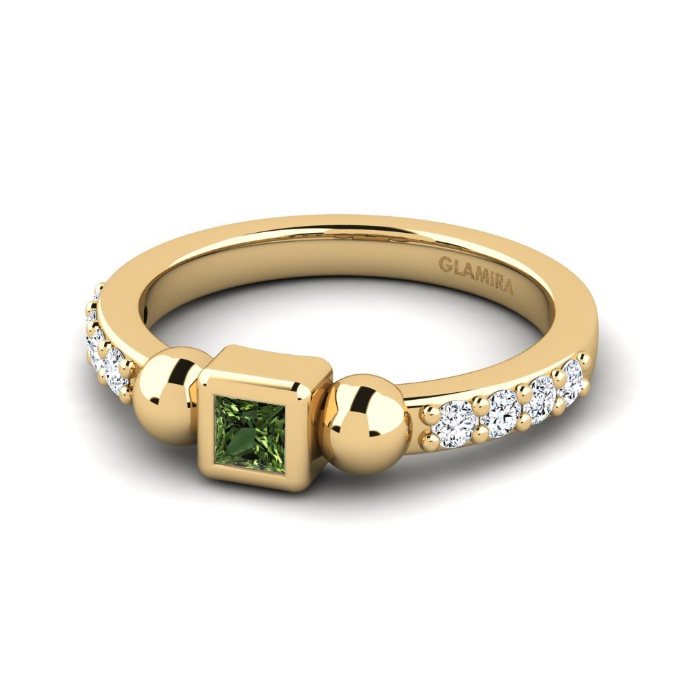 Green Sapphire Stackable Ring Gramia - A