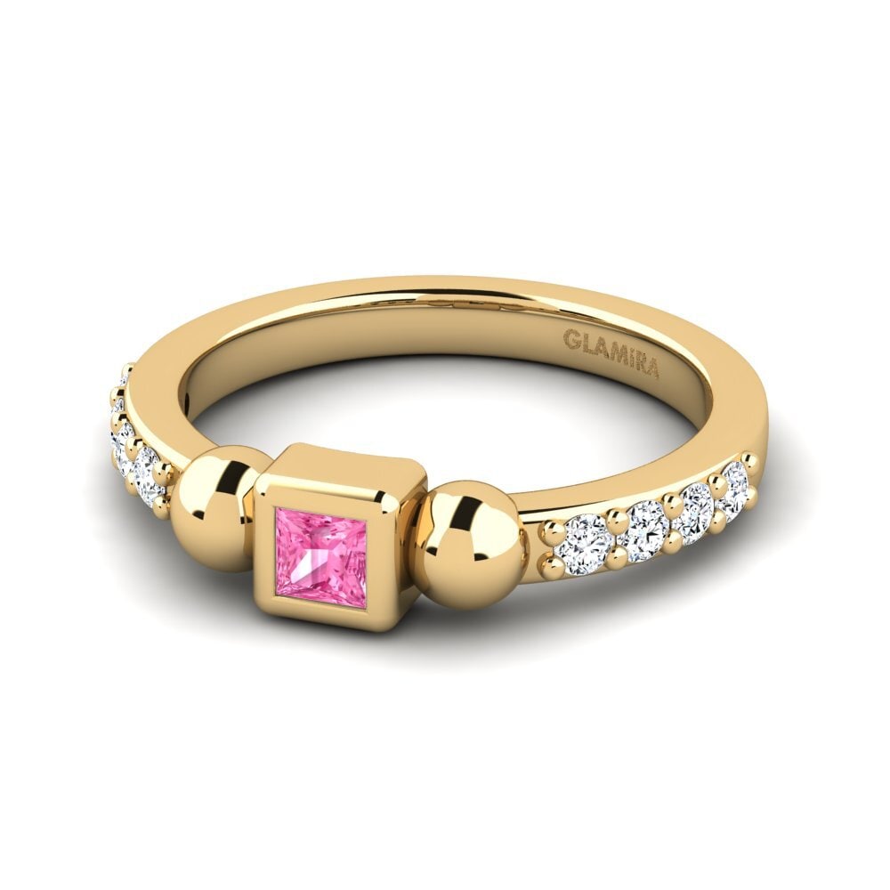 Princesa Zafiro Rosado Anillo apilable Gramia - A