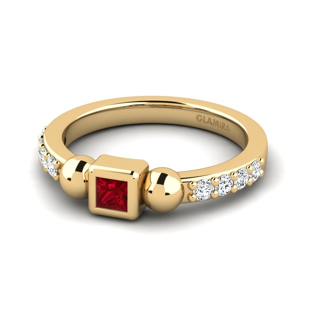Circonita Roja Anillo apilable Gramia - A