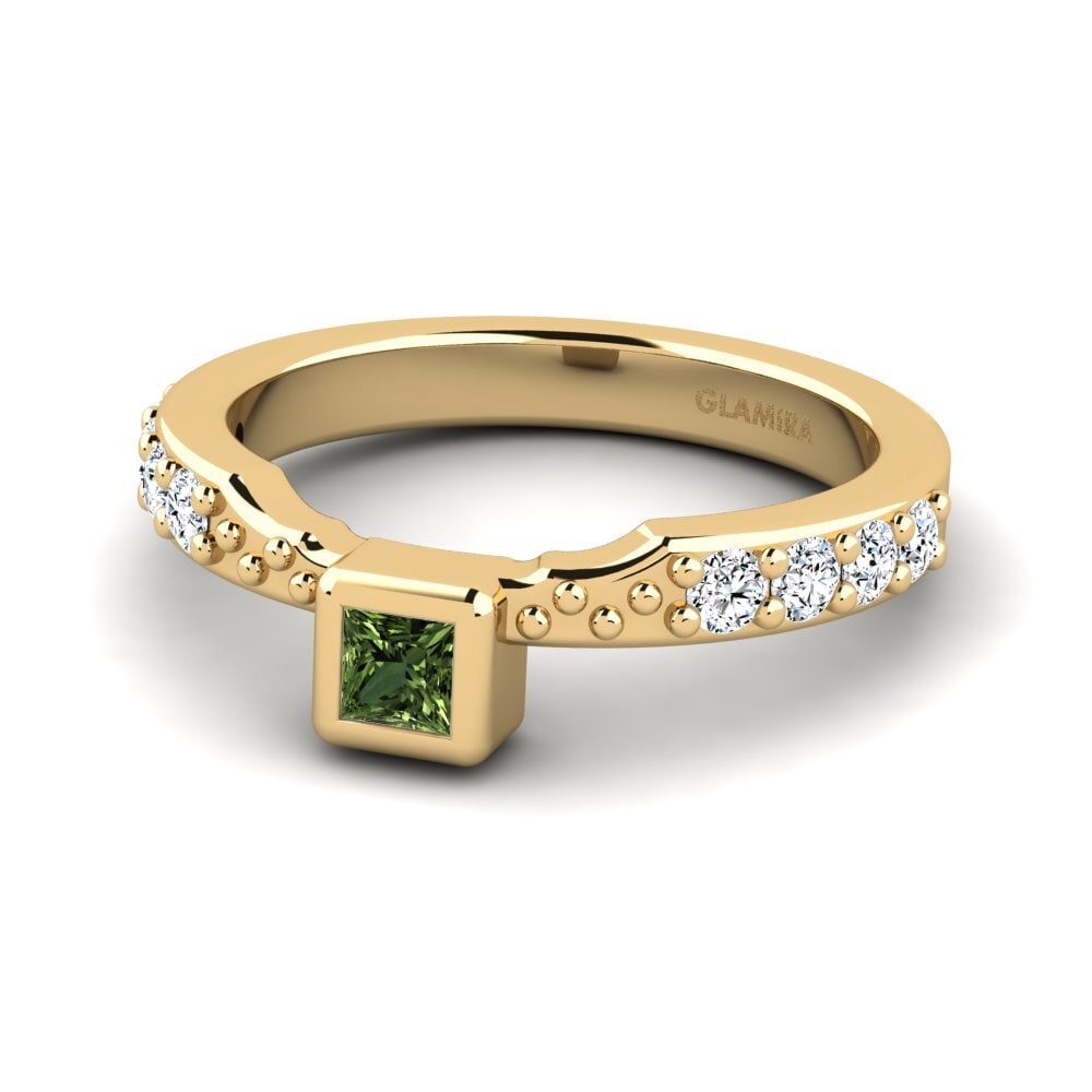 Green Sapphire Stackable Ring Gramia - B