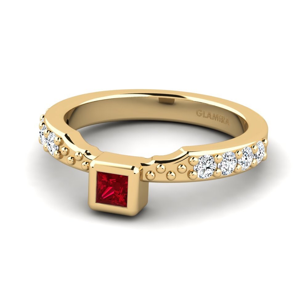 Circonita Roja Anillo apilable Gramia - B