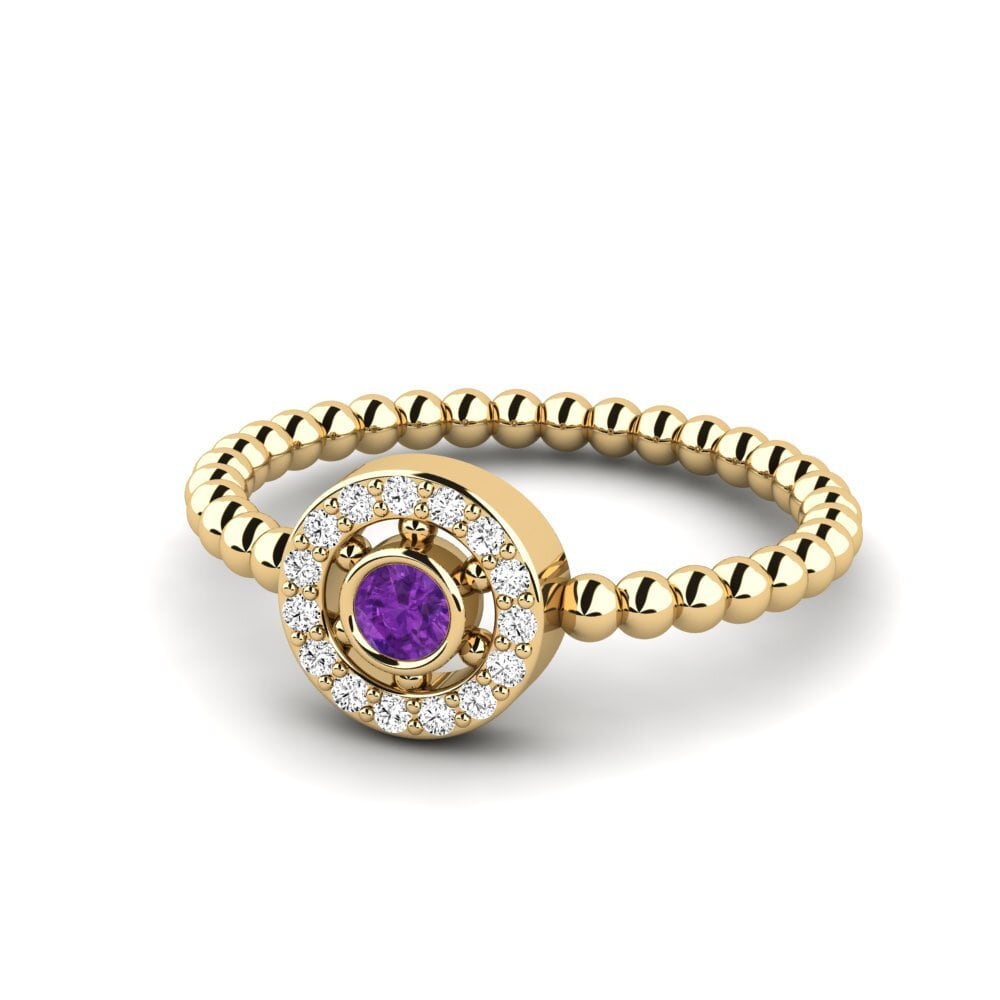 Amatista Anillo apilable Hwal - A