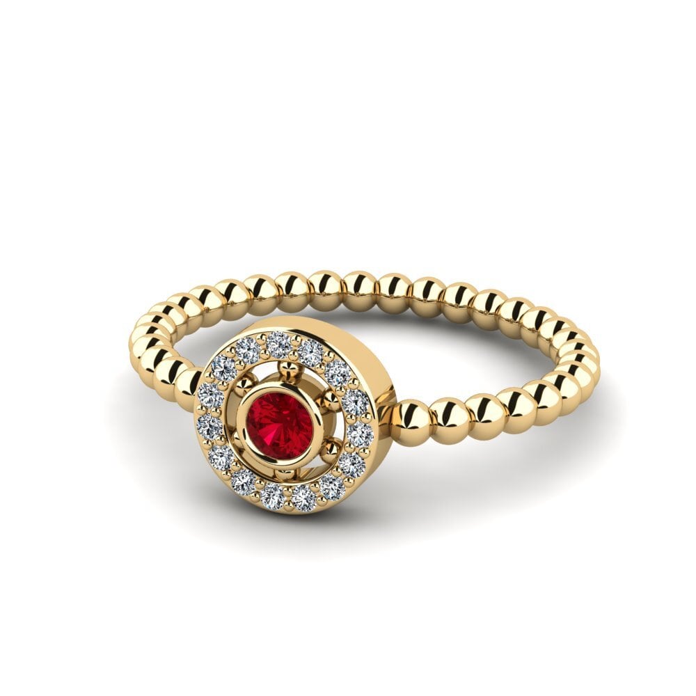 Circonita Roja Anillo apilable Hwal - A