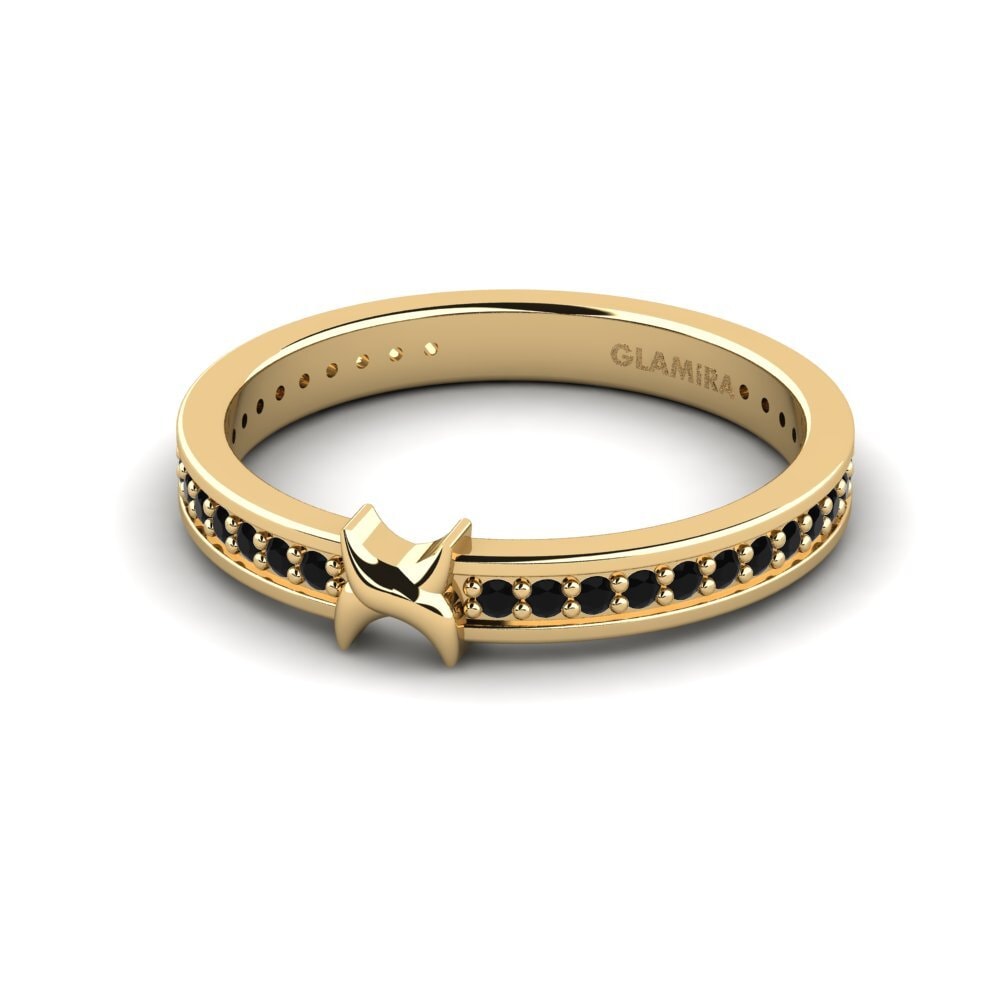 Schwarzer Diamant Stapelbarer Ring Josatye - B