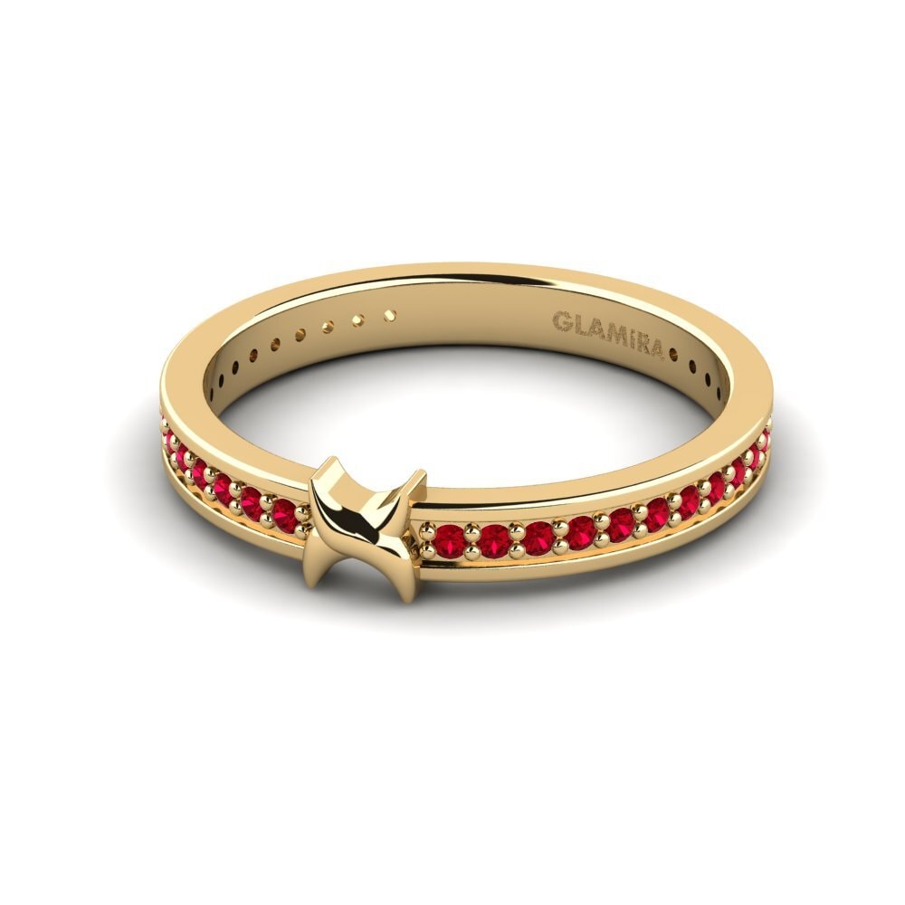 Circonita Roja Anillo apilable Josatye - B