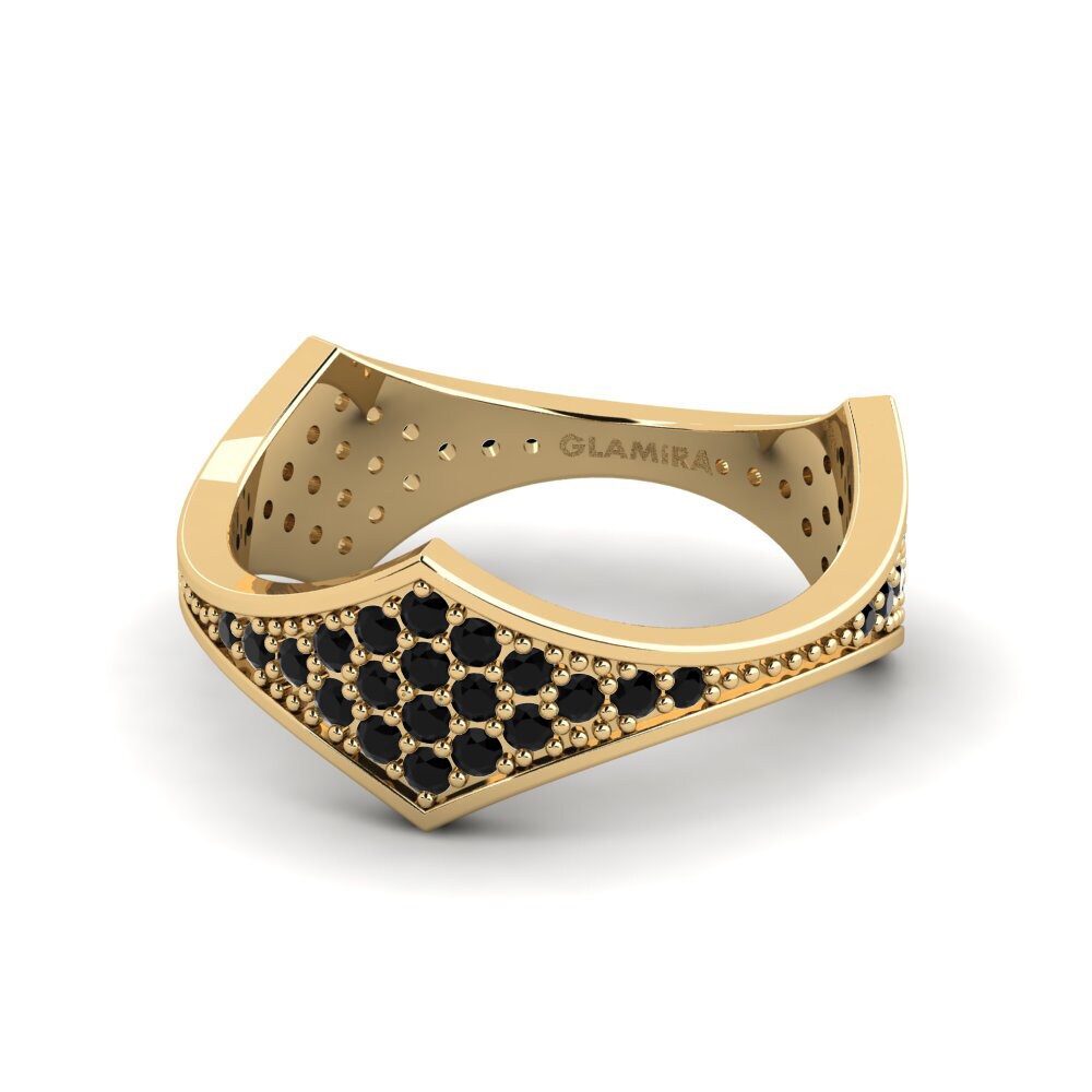 Schwarzer Diamant Stapelbarer Ring Magrit - A