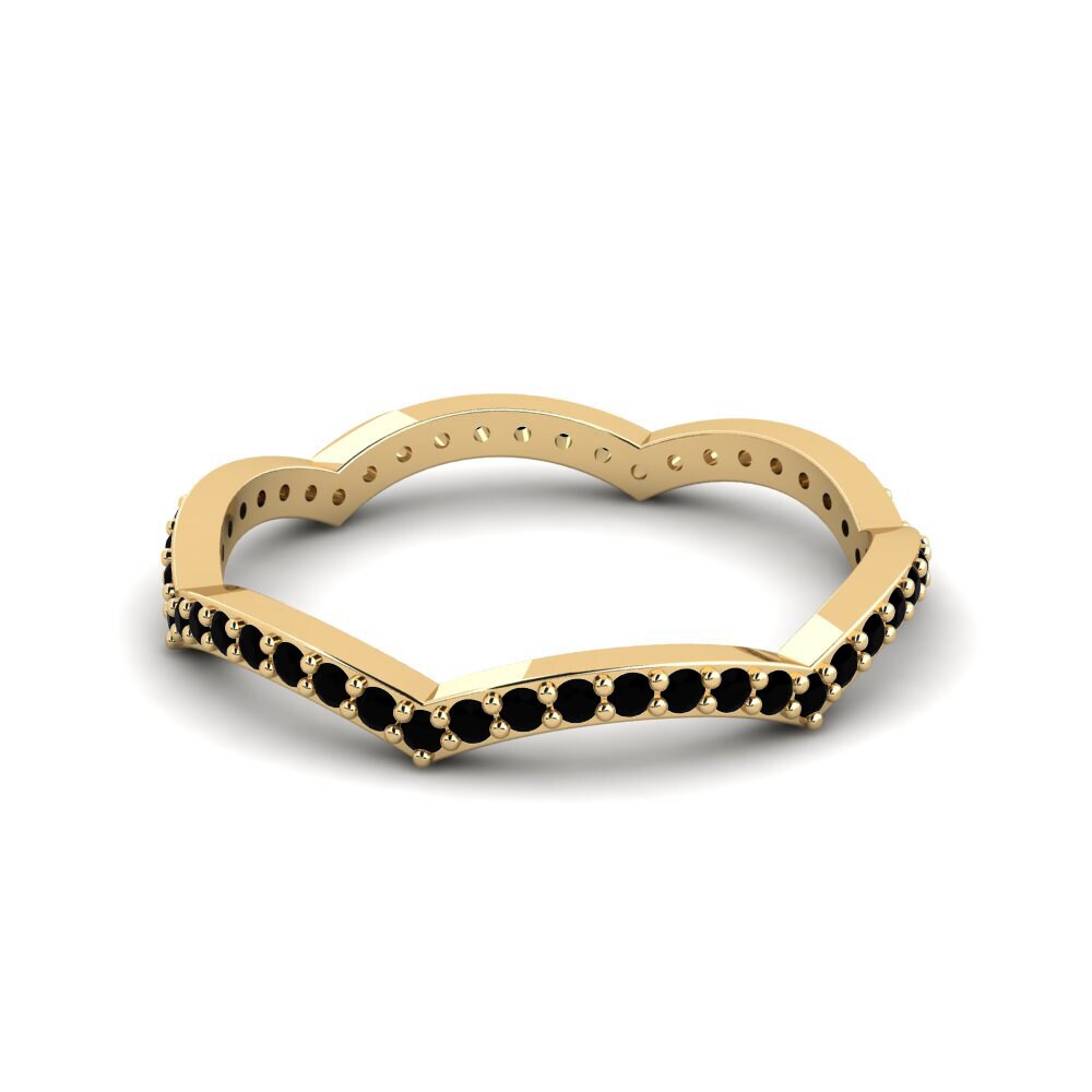 Schwarzer Diamant Stapelbarer Ring Magrit - B