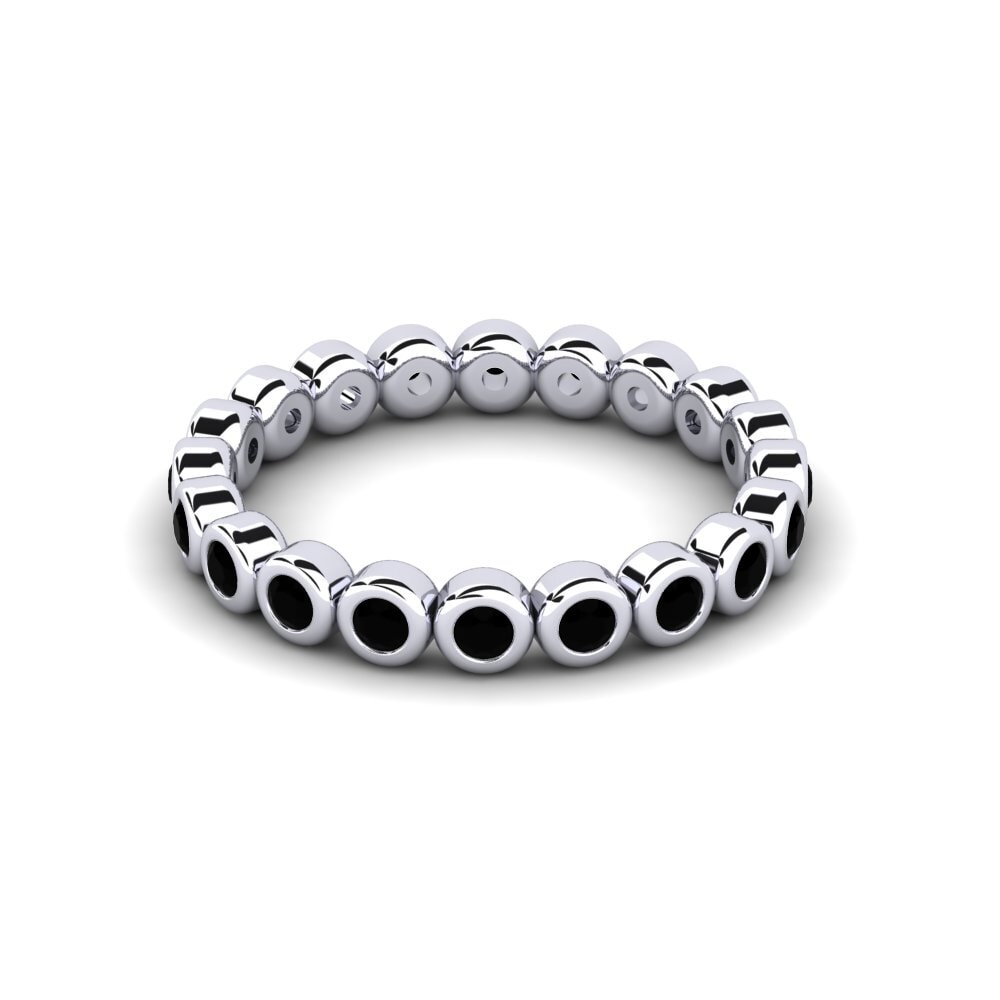 Schwarzer Diamant Stapelbarer Ring Menga - A