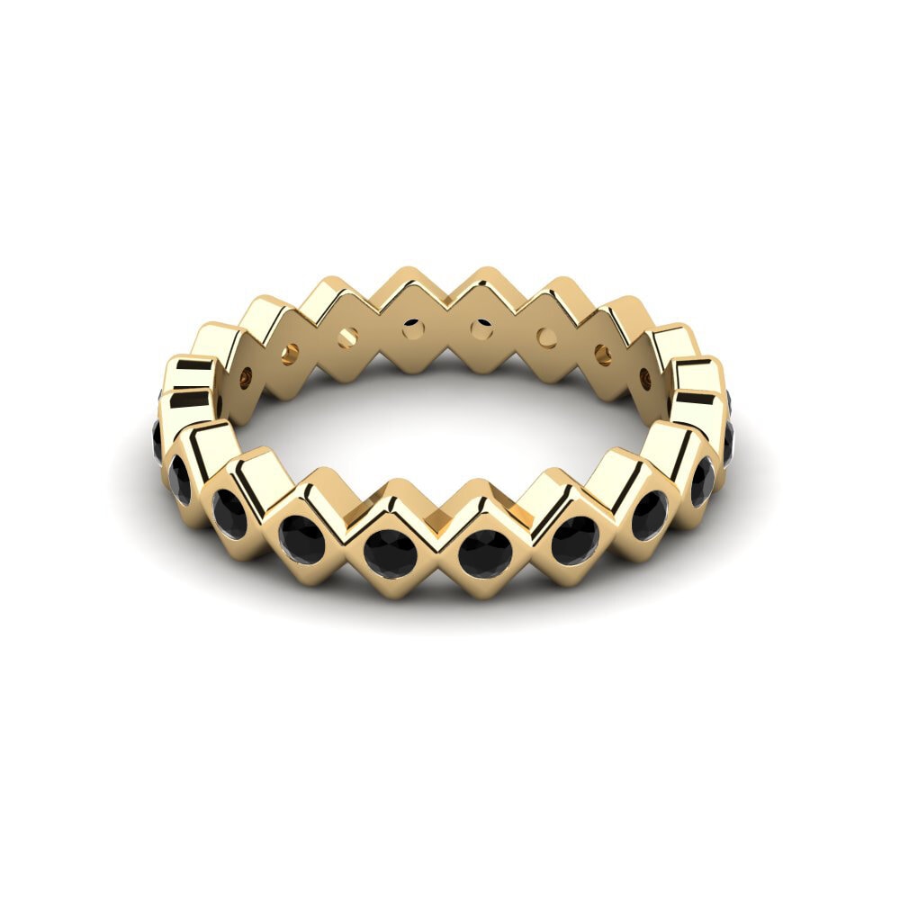 Schwarzer Diamant Stapelbarer Ring Menga - B