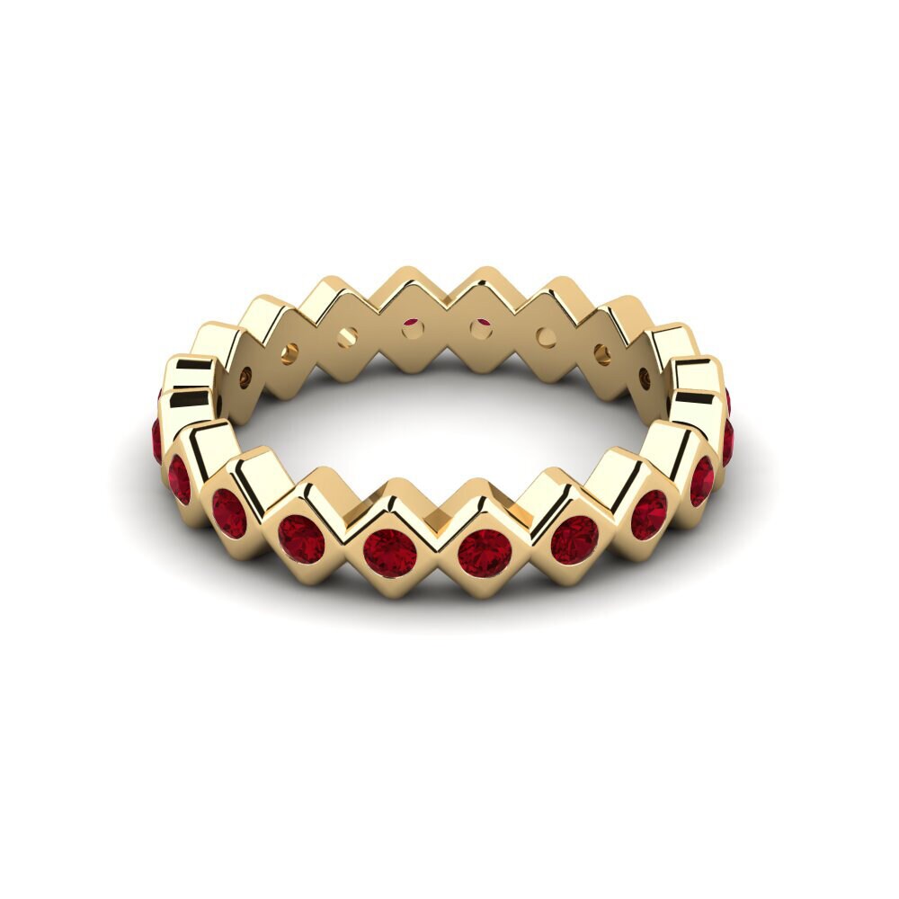 Circonita Roja Anillo apilable Menga - B