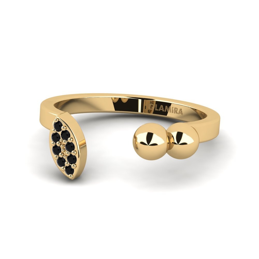 Schwarzer Diamant Stapelbarer Ring Missavs - A