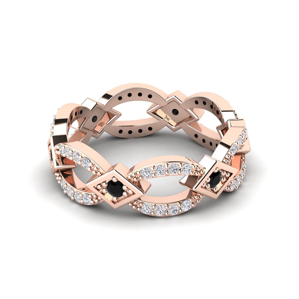 Schwarzer Diamant Stapelbarer Ring Moureen - A