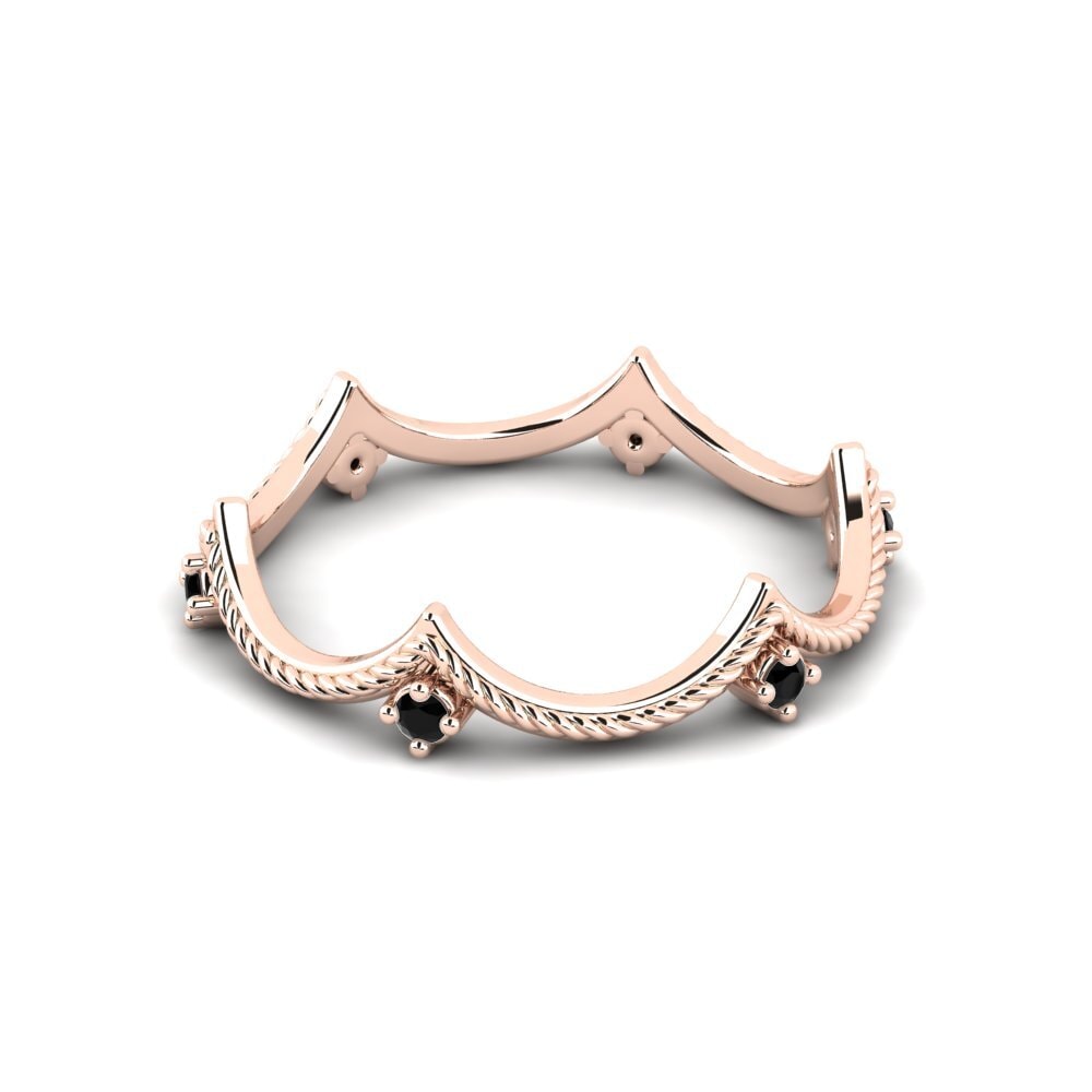 Schwarzer Diamant Stapelbarer Ring Moureen - B