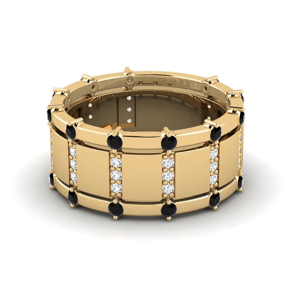 Schwarzer Diamant Stapelbarer Ring Neema - Set