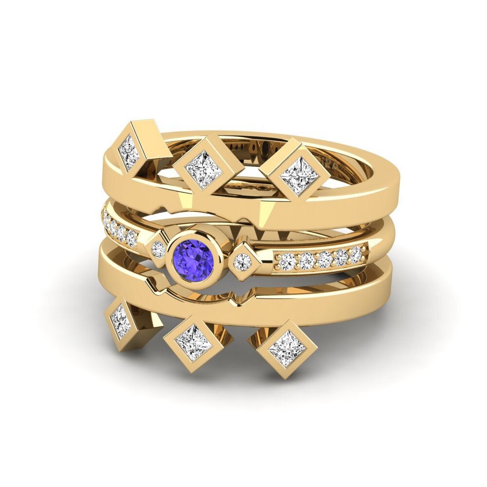 Tanzanita Anillo apilable Orrica - Set