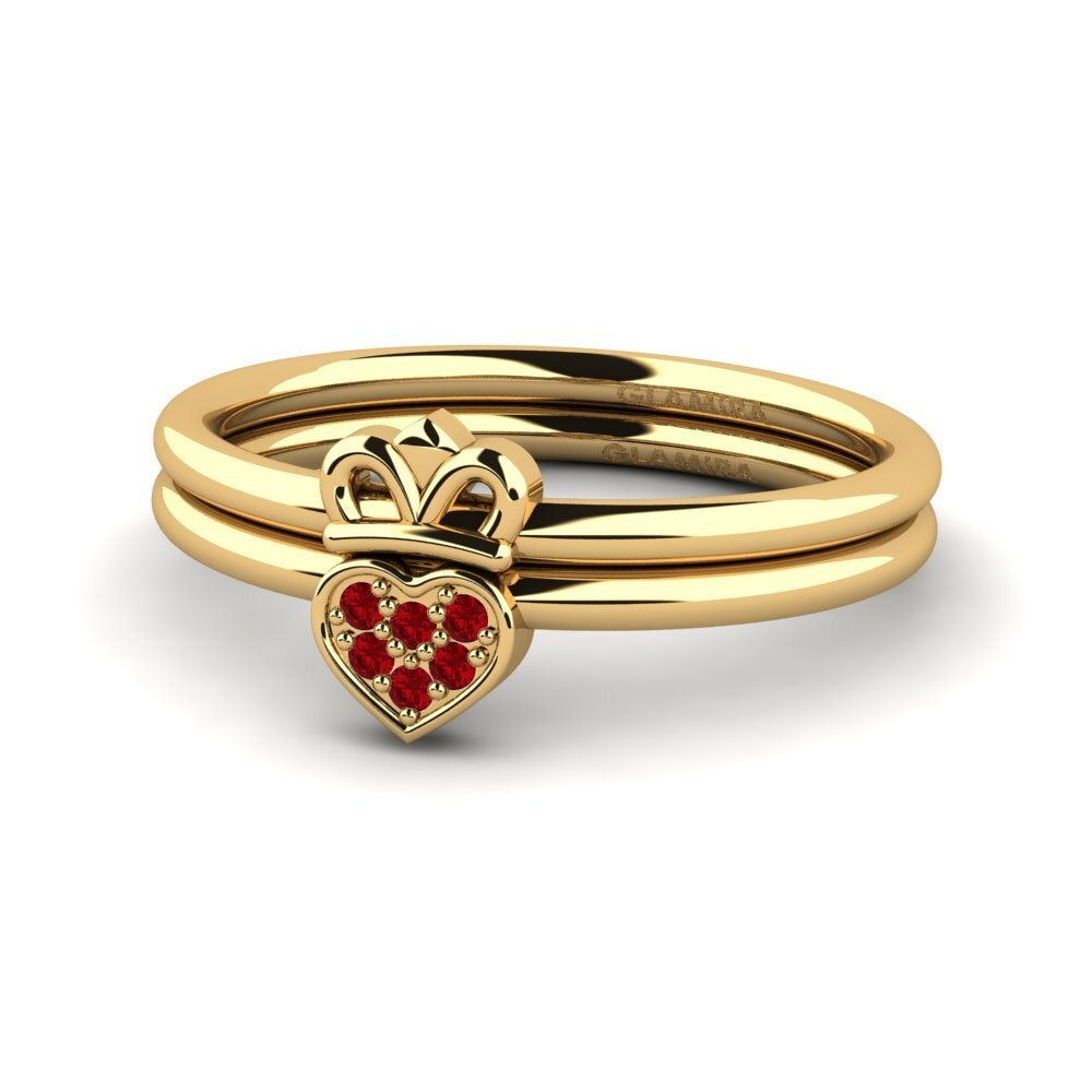 Circonita Roja Anillo apilable Polmern - Set
