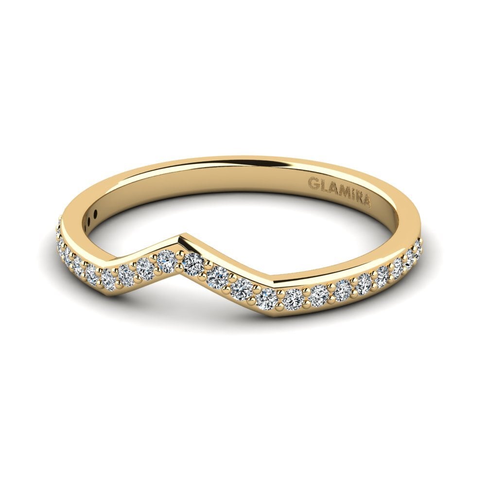 Achetez GLAMIRA Anneau empilable Shappe - B en Or Jaune 750 Zircone 0. ...