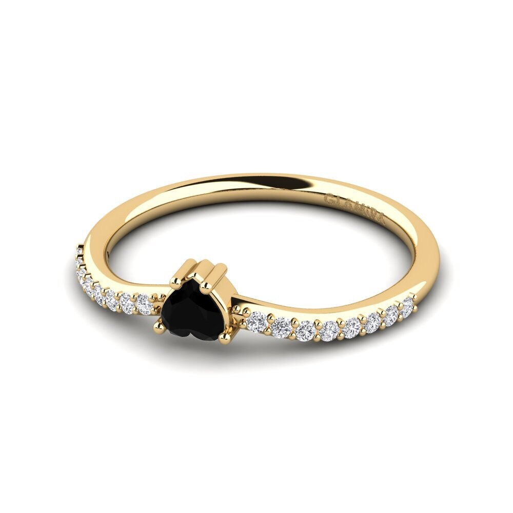 Diamante Negro Anillo apilable Unninni - A