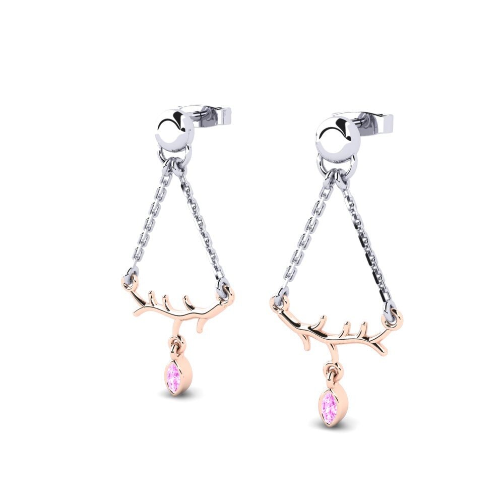 14ct White / Rose Gold Marquise Women's Earring Boal