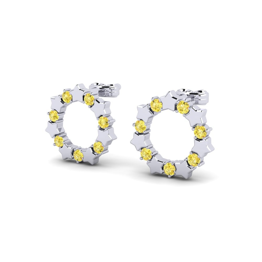 Perak 925 Nilam Kuning Anting-anting wanita Broard