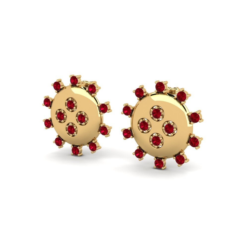 Đá Zirconia Đỏ Bông tai nữ Bromedifed