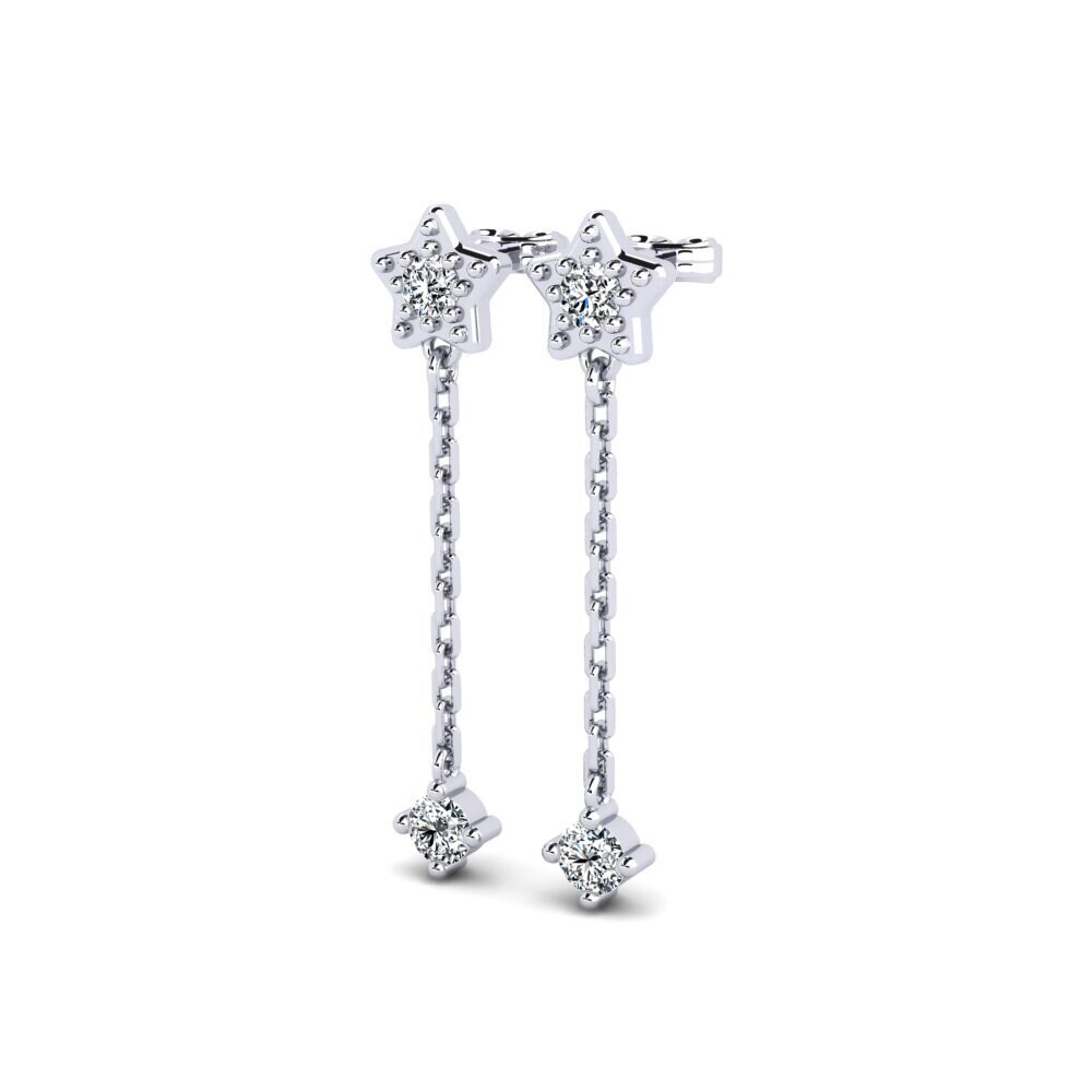 9ct White Gold Women's Earring Burny