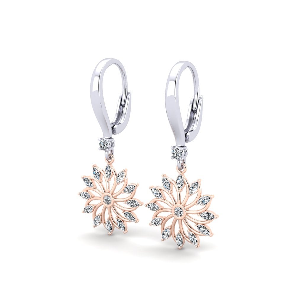 14ct White / Rose Gold Marquise Women's Earring Fenuyis