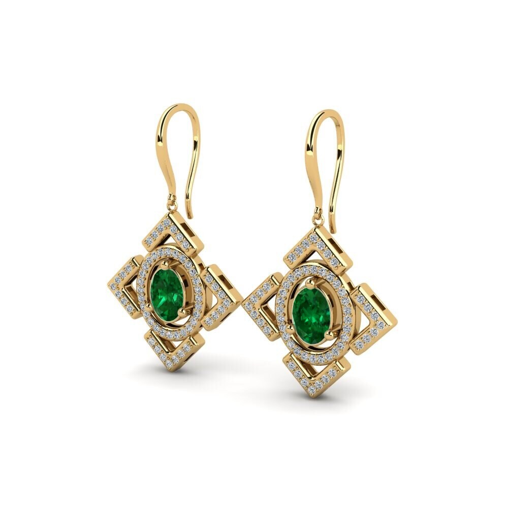 Emerald (Lab Created) Women's Earring Ombril