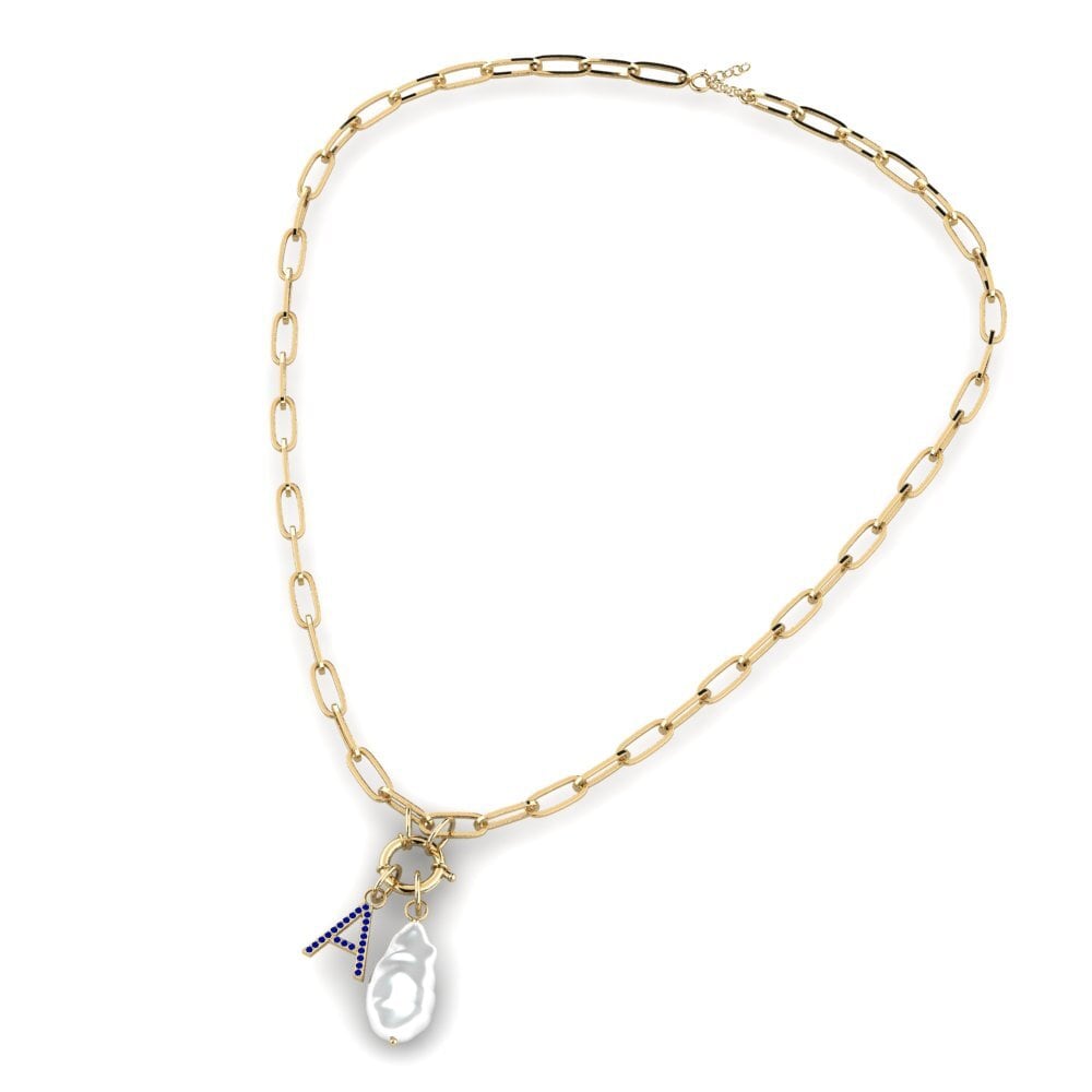 Sapphire Paperclip Necklace Cypriote - A