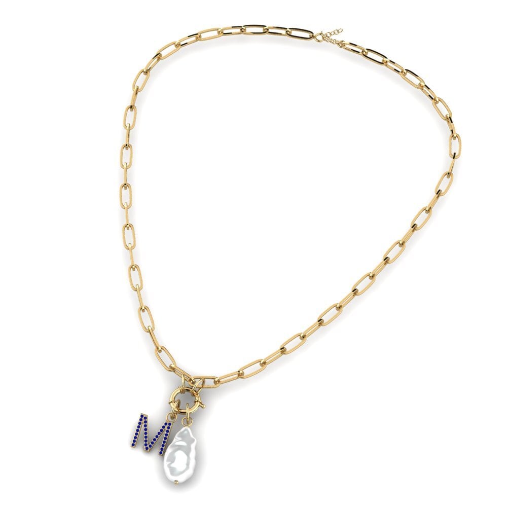 Sapphire Paperclip Necklace Cypriote - M