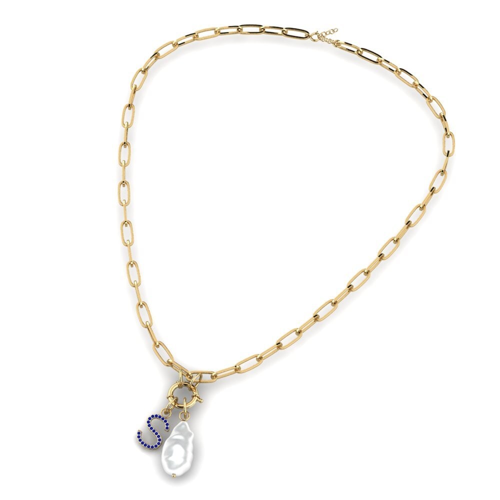 Sapphire Paperclip Necklace Cypriote - S