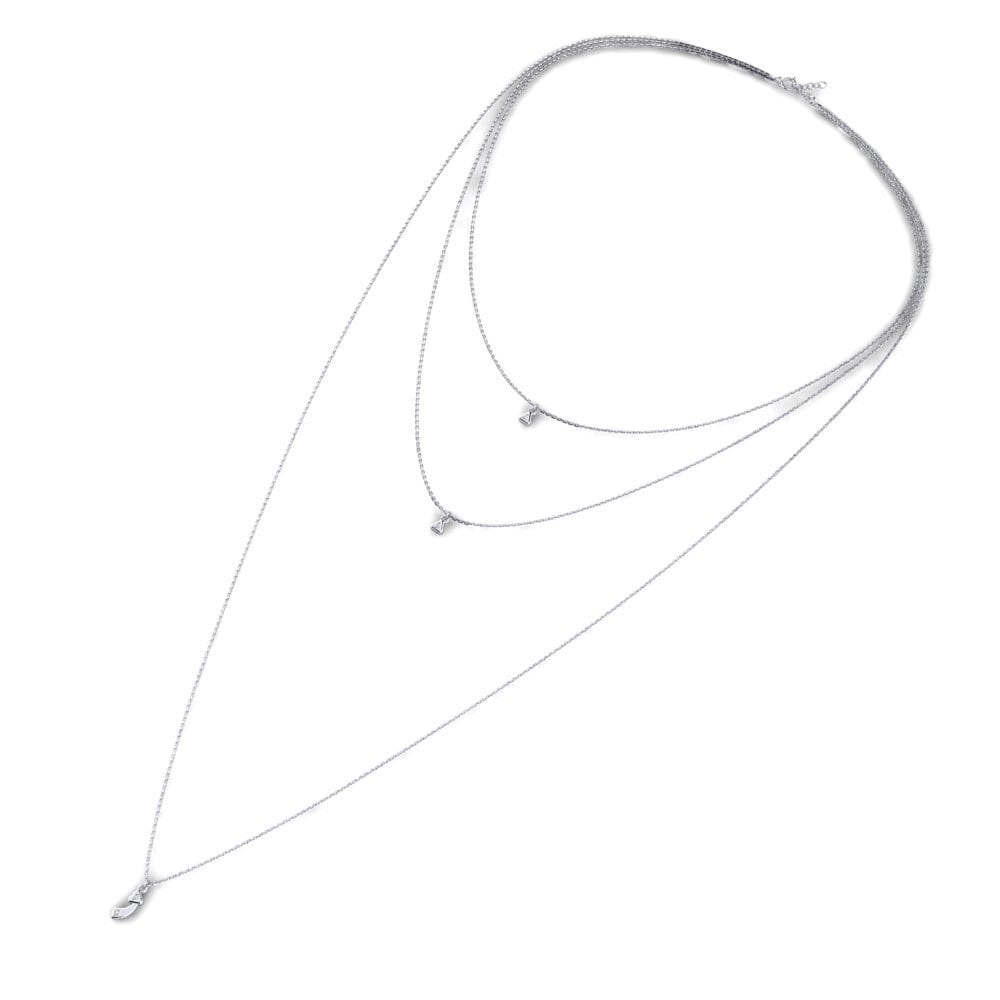 Tonya Collier Achetez Collier pour femme Ratonya en Or Blanc 375 Diamant De Synthèse ...
