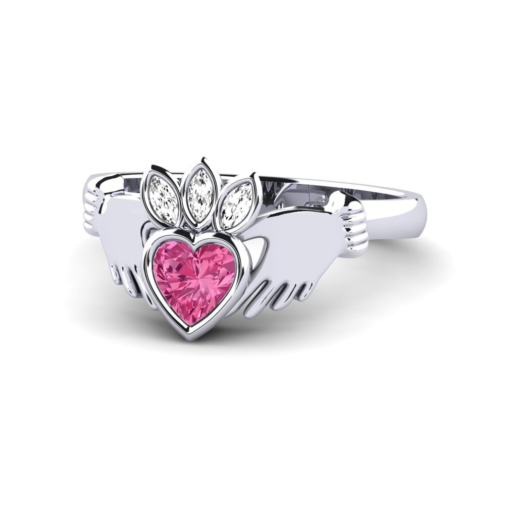 Cuore Tormalina Rosa Anello Earmellw