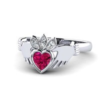 Claddagh Rubellite (Lab Created) Rings